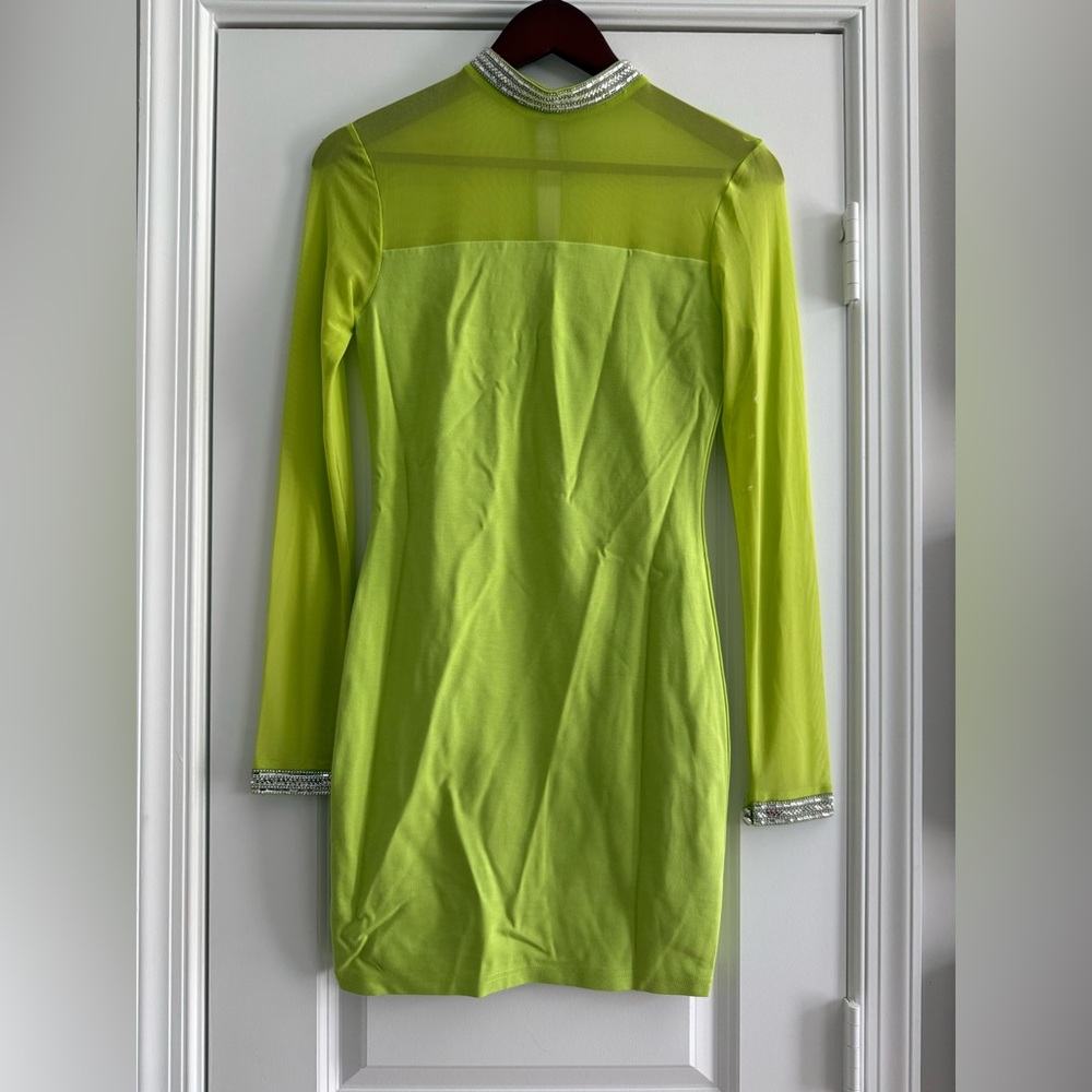 Vintage Bebe Y2K Green Long Sleeve Dress